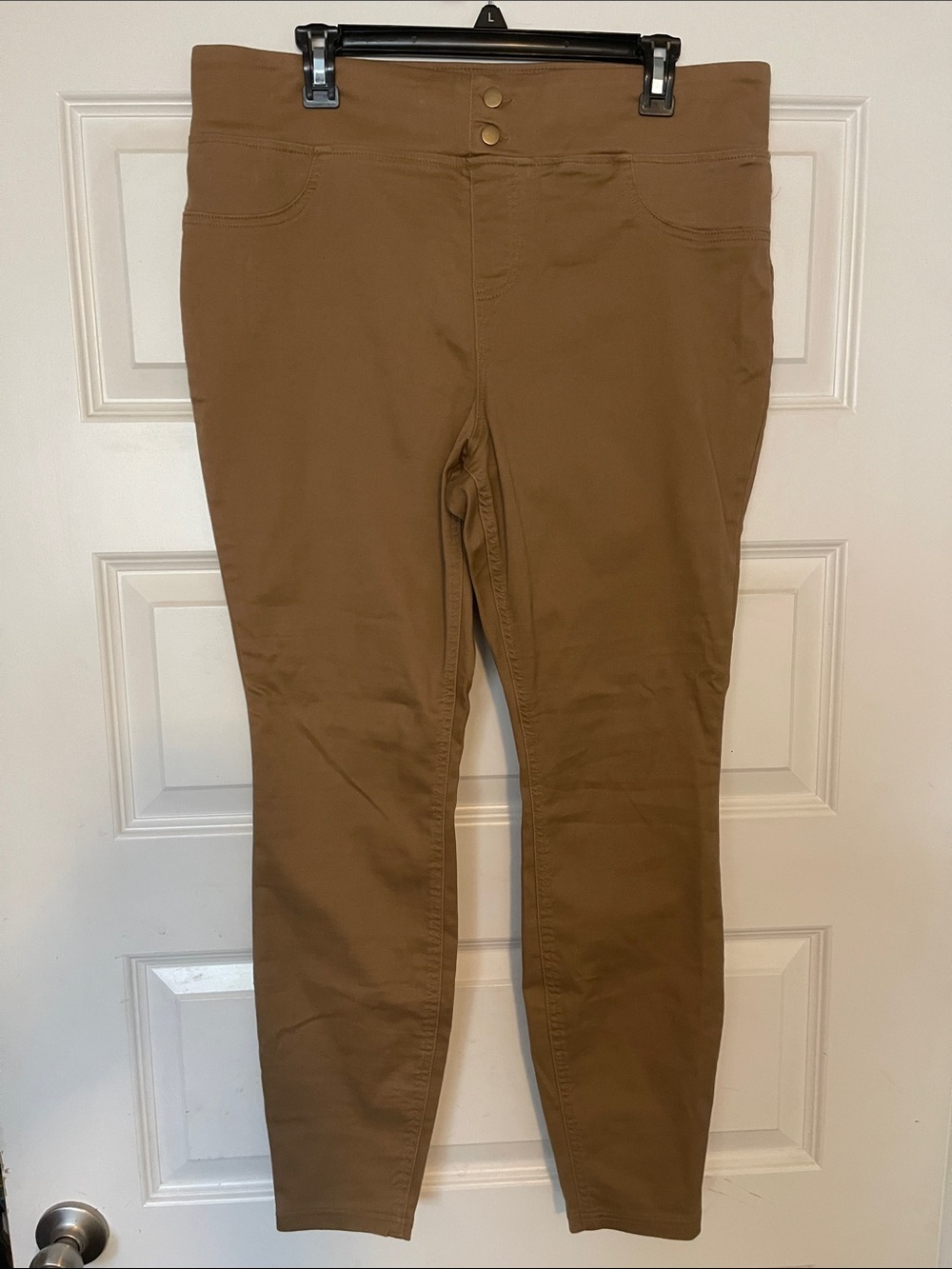 Terra & Sky Skinny High-Rise Jeans in Brown
